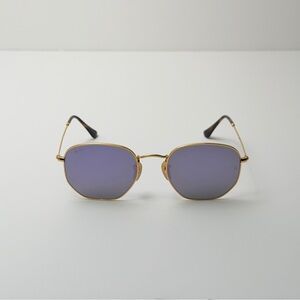 Ray-Ban Hexagonal Sunglasses with Purple/Grey Lenses